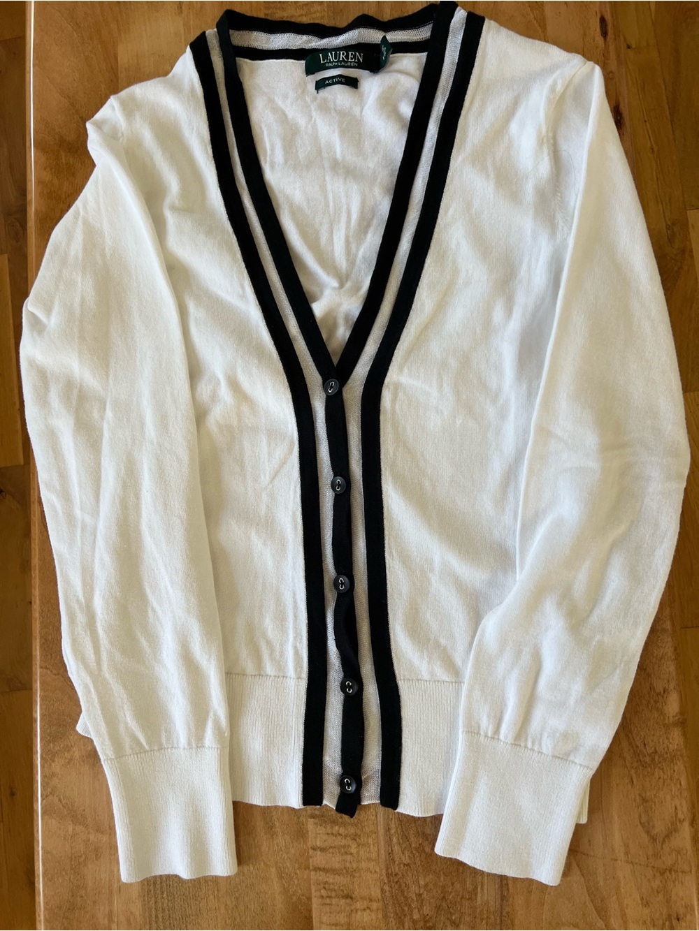 Lauren By Ralph Lauren Black and White Cardigan Women’s Size Medium